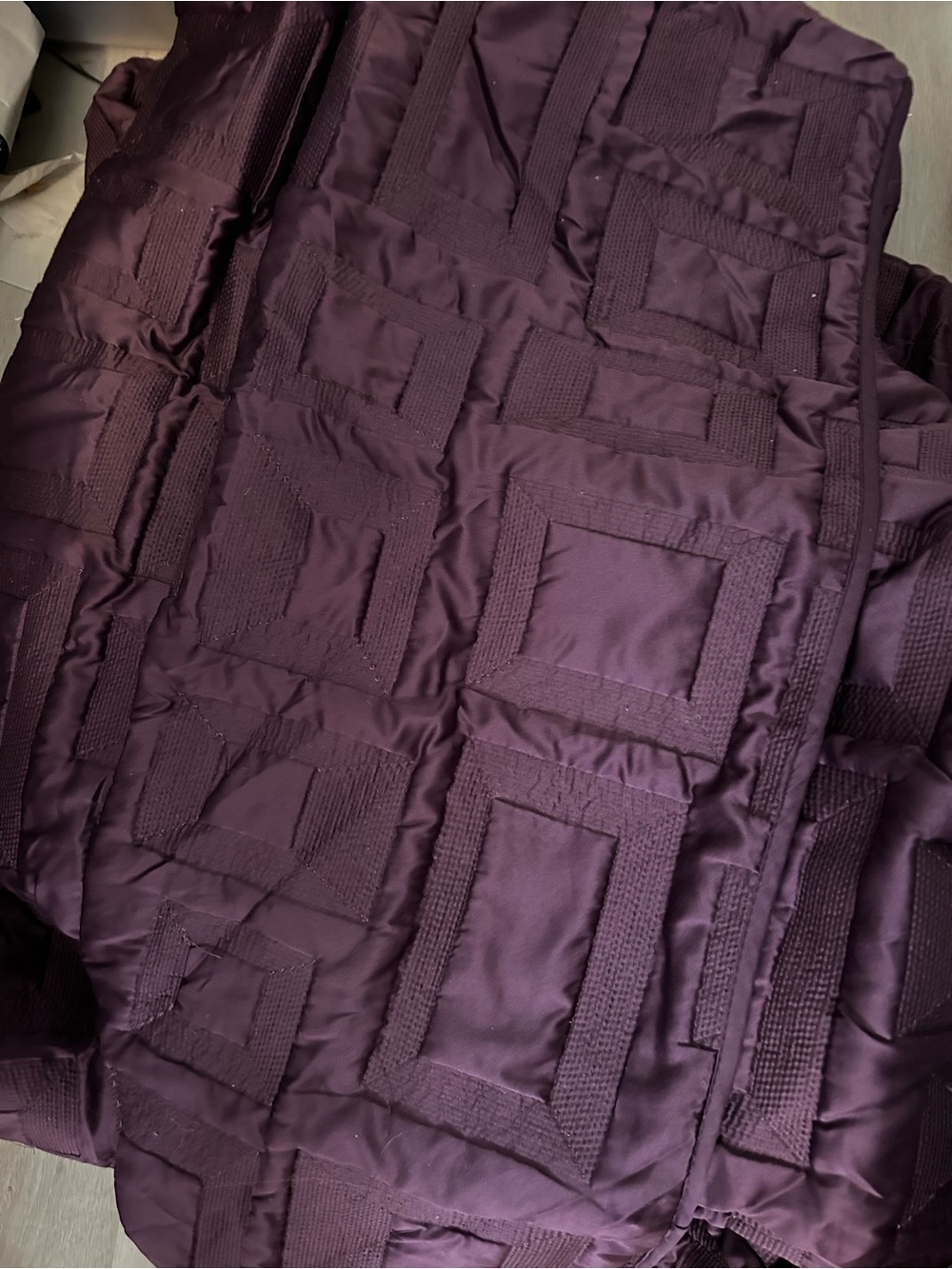 Nicole Miller Deep Plum Textured Geometric Throw